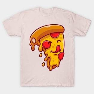 Cute Slice Of Pizza Cartoon T-Shirt